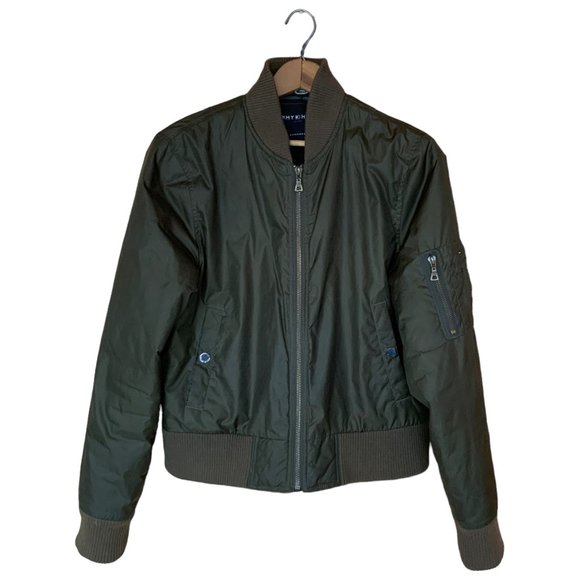 Tommy Hilfiger Women's Army Green Bomber Jacket \ Size M - Picture 2 of 9